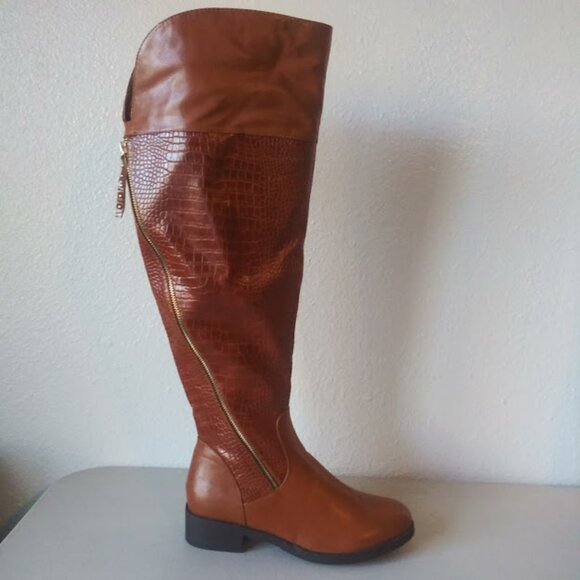 Journee collection women's size 9 brown over the knee boots - Picture 4 of 13